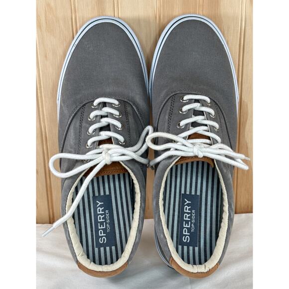 Sperry Striper II CVO Sneakers Men's Size 11 Gray Canvas Low Top Casual Sneakers - Picture 4 of 11